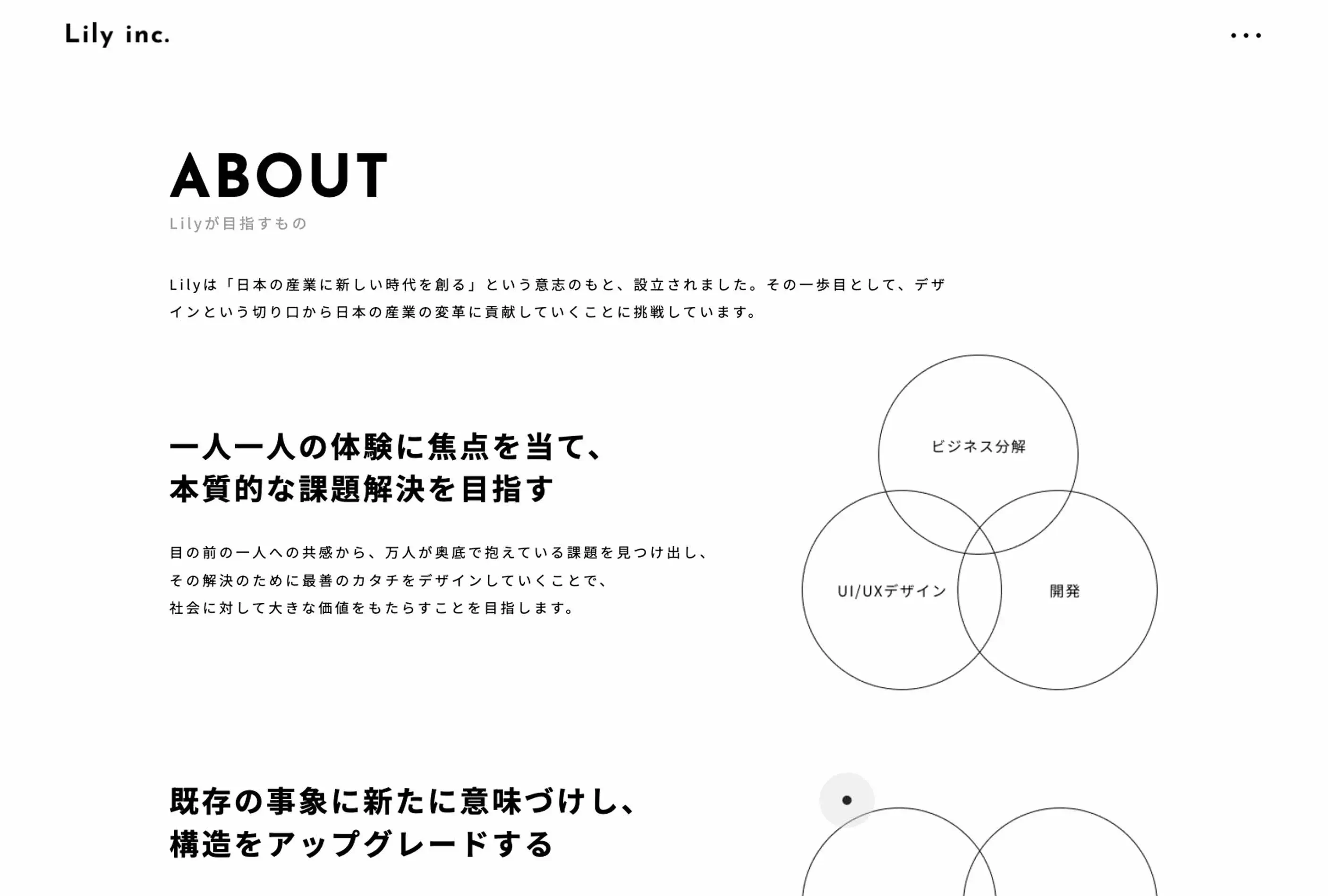 株式会社Lily様コーポレートサイト PCデザインキャプチャ